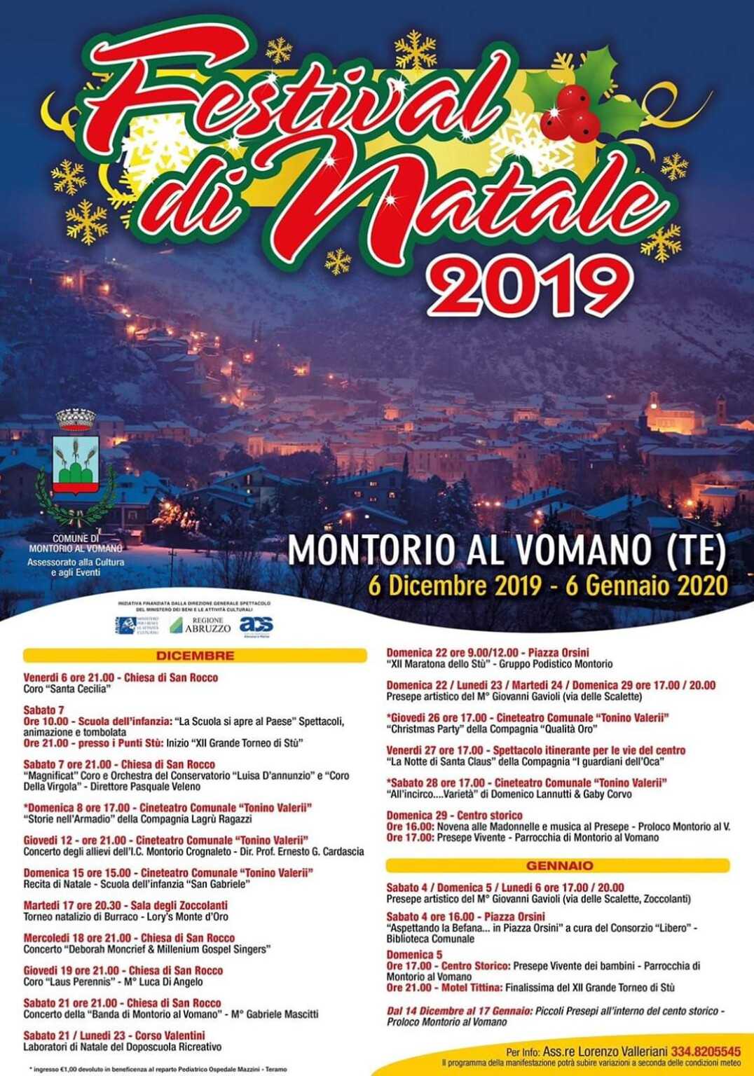 Montorio Parte Stasera Il Calendario Eventi Di Natale Gli Introiti Al Reparto Di Pediatria Del Mazzini Ekuonews It