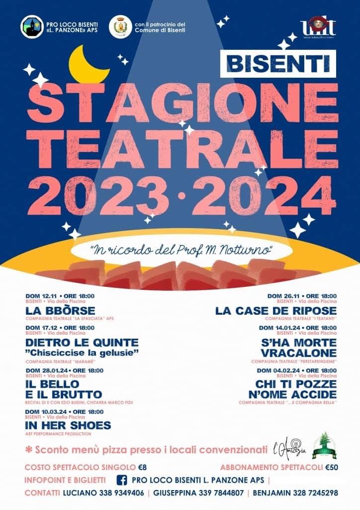 Via Alla Stagione Teatrale Di Bisenti Con 7 Eventi: è Dedicata A ...